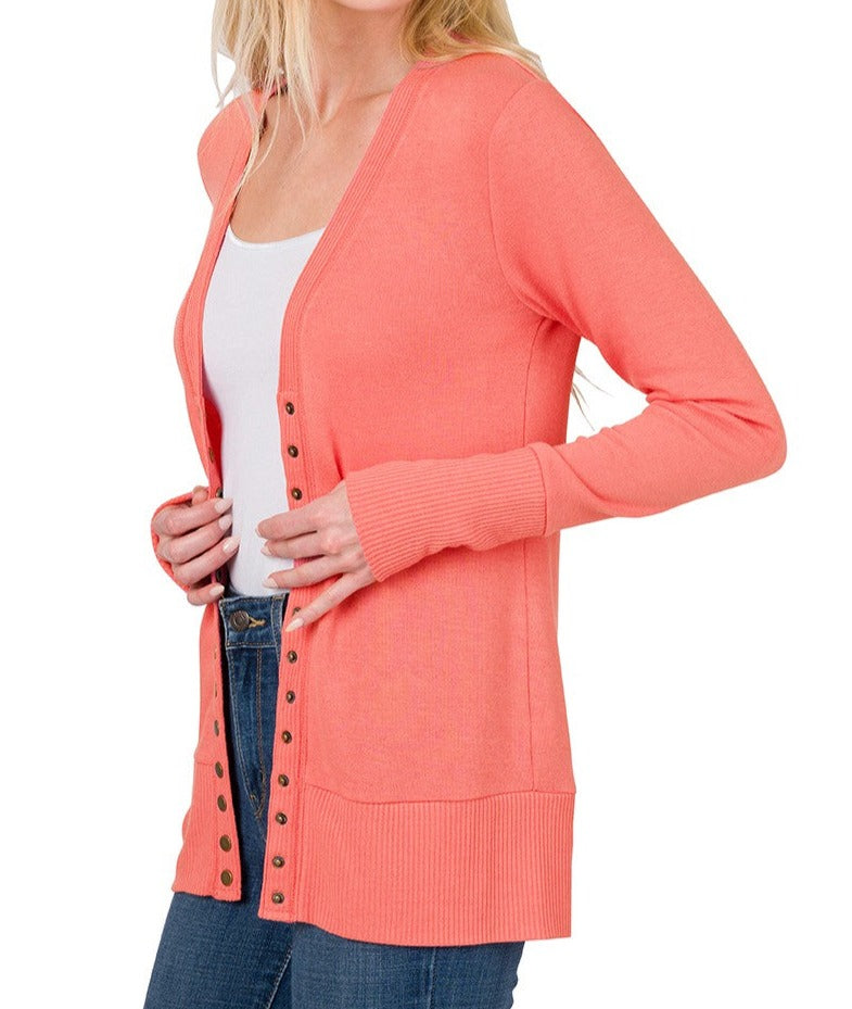 Snap Button Cardigan (available in multiple colors)